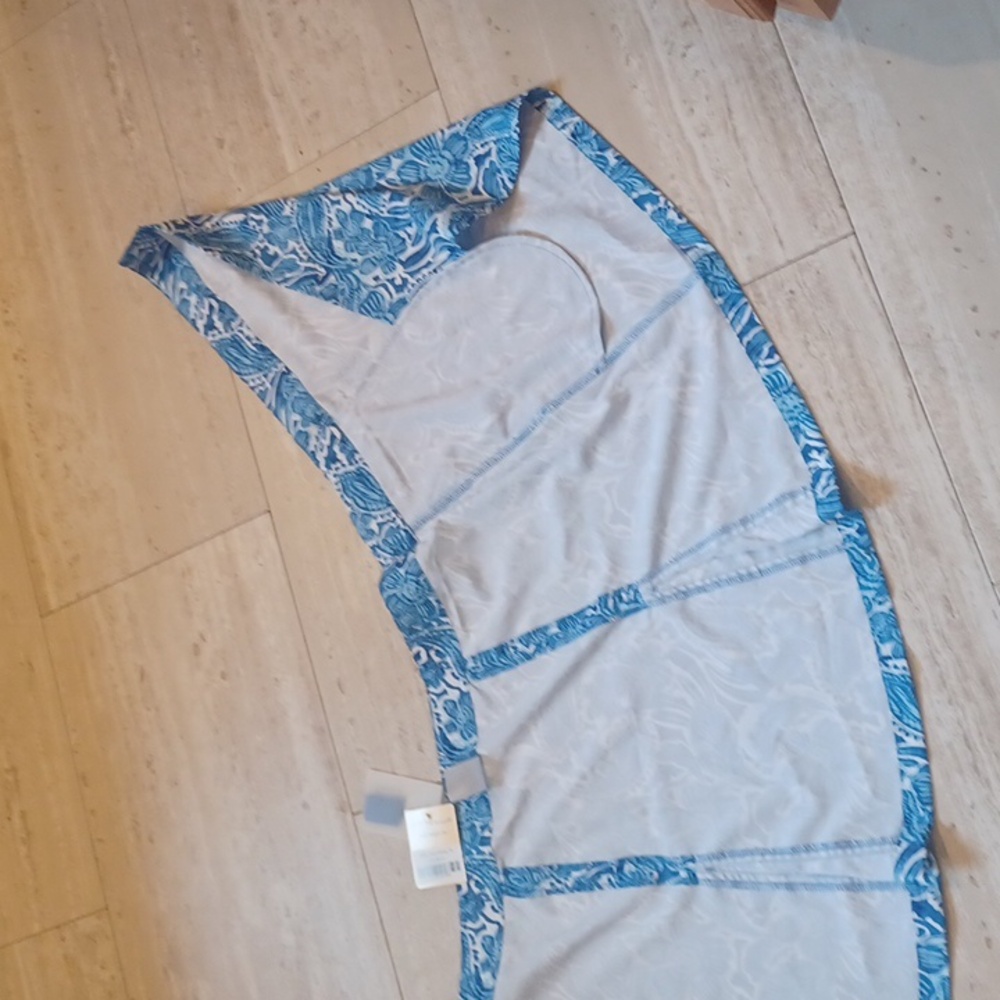 NWT Rip Skirt Hawaii Happy Blues Tropical Print Velcro Leisure Wrap Skirt - Picture 8 of 10